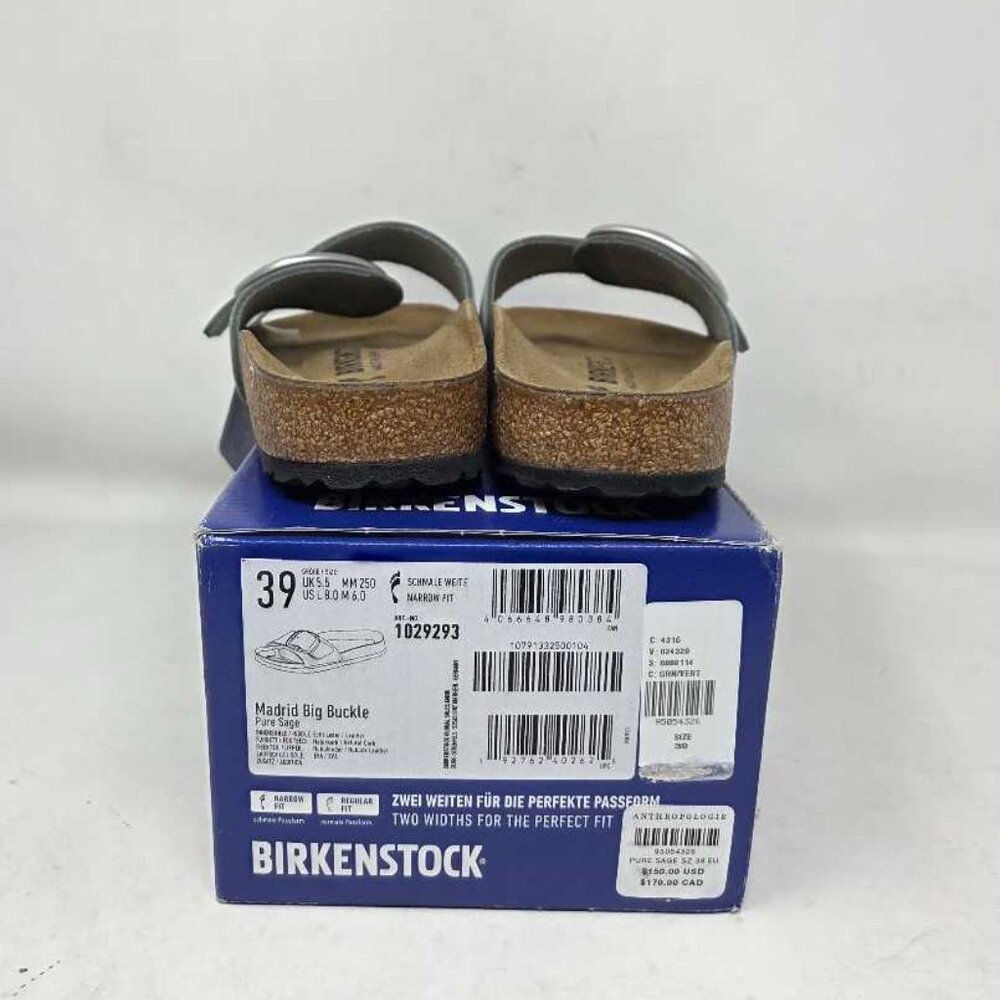 New women's 39 (US 8) Narrow fit Birkenstock Madrid Big Buckle sandals Pure Sage - Picture 2 of 11